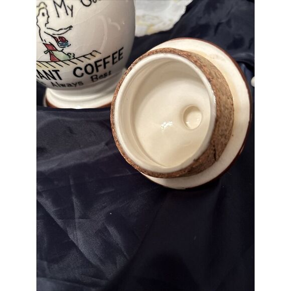 Vintage Ceramic Coffee Jar From Japan 6” Tall - Picture 5 of 8